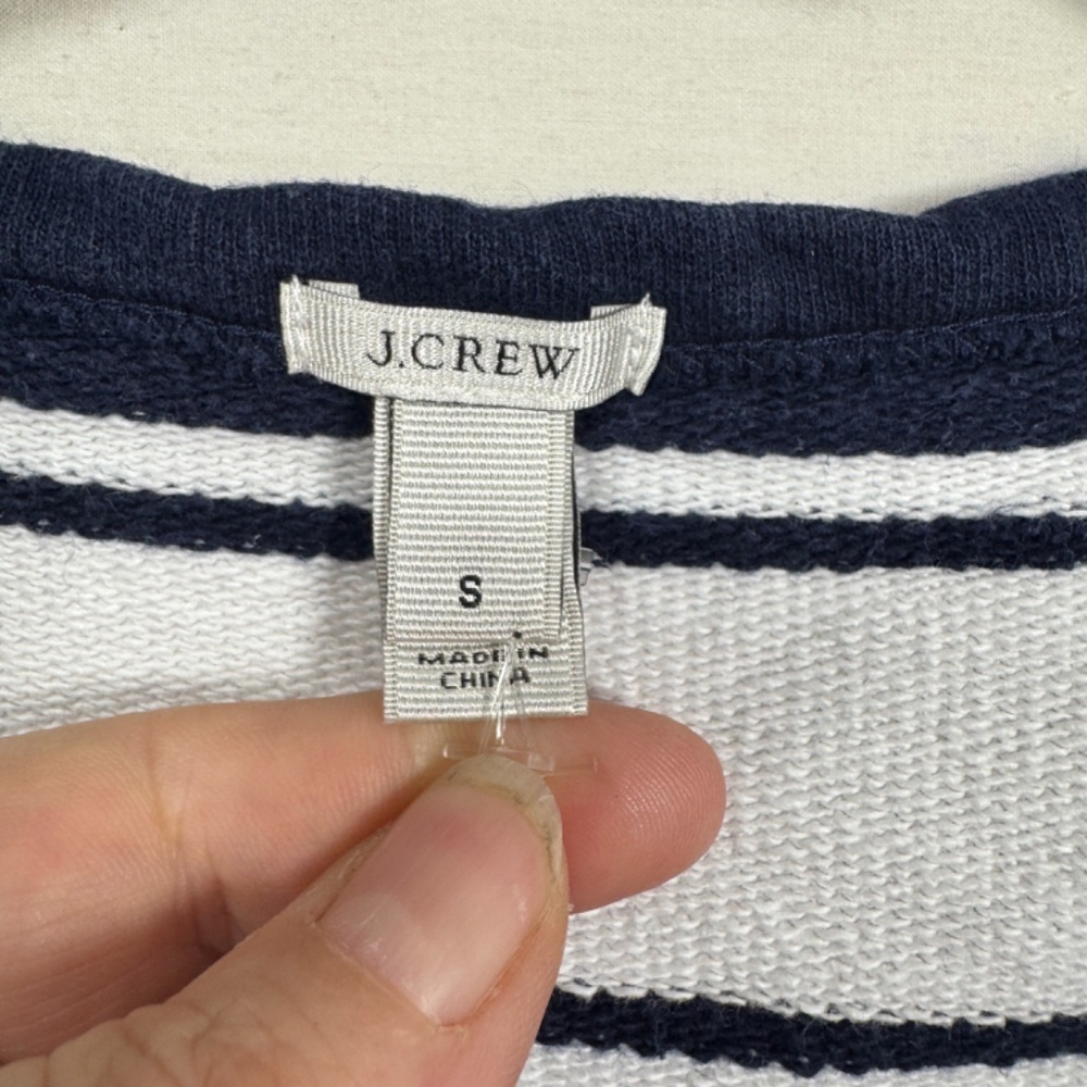 J Crew Dress Womens Size Small Black White Striped Heavy Cotton Nautical Summer - Picture 5 of 5
